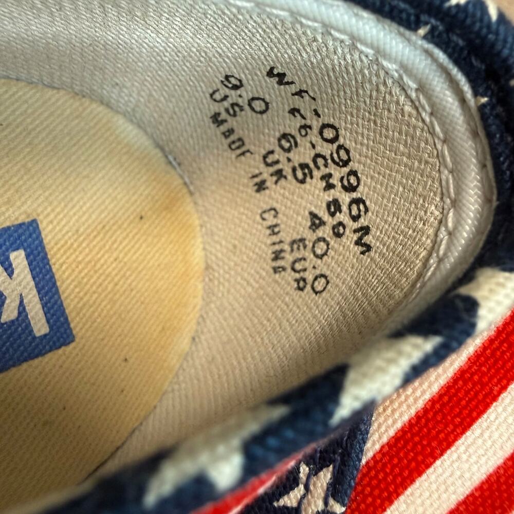 Keds American Flag USA Canvas Sneakers Women Size 9 Lace Up Red White Blue Stars - Picture 8 of 9